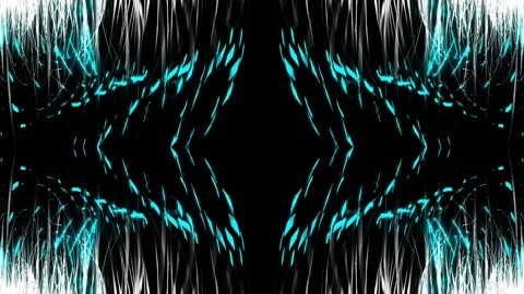 Silver with Cyan and Pink Sci-Fi Spiraling Splines Kaleidoscope Background Loop Видео 340225884