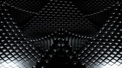 Silver Cyber ​​Waves Background VJ Loop l 4K Stock Footage 302247923