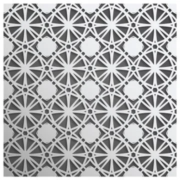 Silver on dark backdrop seamless geometric pattern. Tiled background with ori Stock Illustration