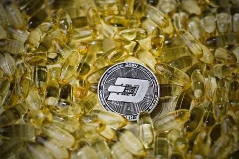 Silver dash coin Stock Photos