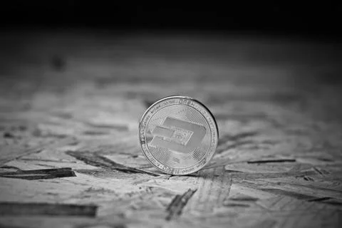 Silver dash coin Foto stock