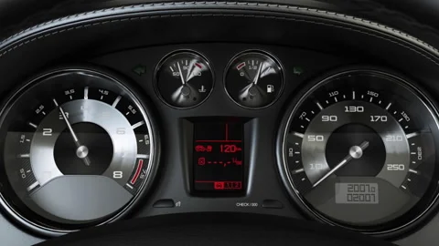 Silver dashboard animation in 3d Stock Footage 235673685