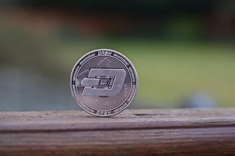 Silver dashcoin coin Stock Photos