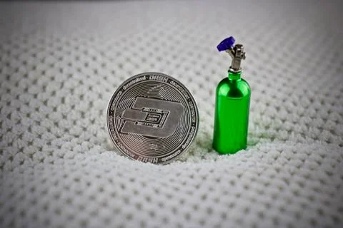 Silver Dashcoin coin Stock Photos