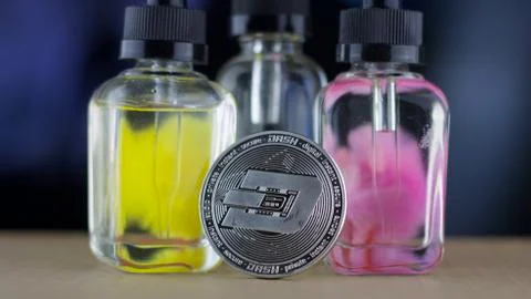 Silver Dashcoin coin Stock Photos