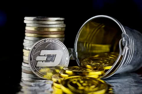 Silver Dashcoin coin Stock Photos