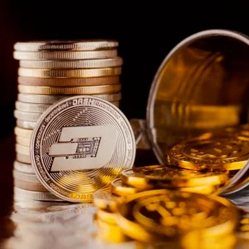 Silver Dashcoin coin Stock Photos