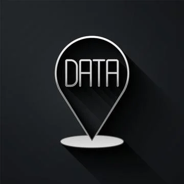 Silver Data analysis icon isolated on black background. Business data analysis Illustrazione stock