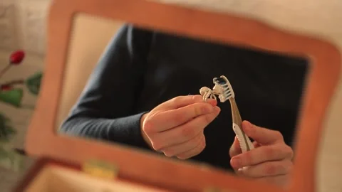 SILVER DECORATION CLEANING 3 Stock Footage 155070993