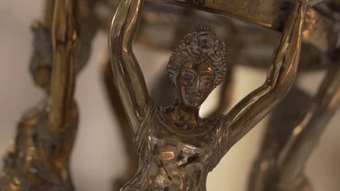 Silver Decorative Statue Shot Stock Footage 93676402