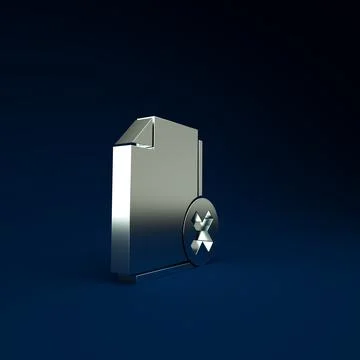 Silver Delete file document icon isolated on blue background. Rejected docume 스톡 일러스트