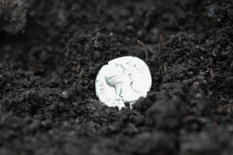 Silver denarius Stock-Fotos