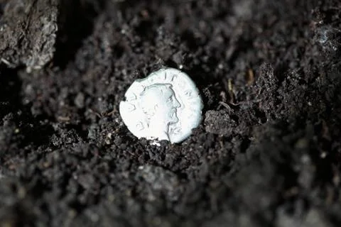 Silver denarius Foto stock