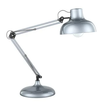Silver Desk Lamp, side view. 3D rendering Stock Illustration