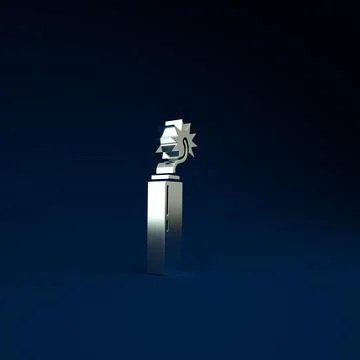 Silver Detonate dynamite bomb stick clock icon isolated on blue background. T イラスト素材