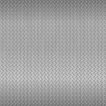 Silver diamond plate metal texture with repeating raised pattern, industrial  Stock Illustration