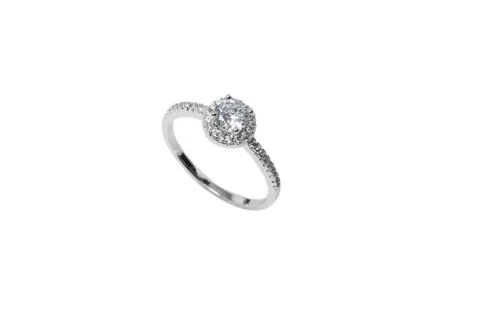 Silver diamond ring Stock Photos