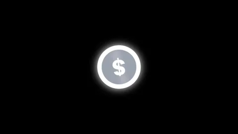 Silver Digital Coin Rotation Animation on Dark Background 4K Loop Stock Footage 334169206