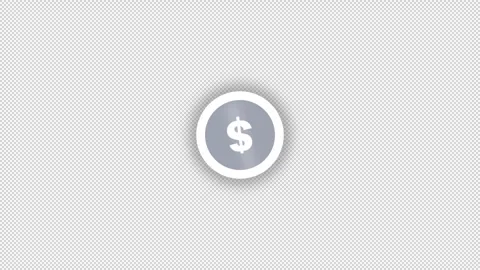 Silver Digital Coin Rotation Animation Alpha Transparent Background Overlay Stock Footage 334169222