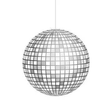 Silver Disco ball icon isolated on grayscale background. Vector stock illustr Stock Illustration