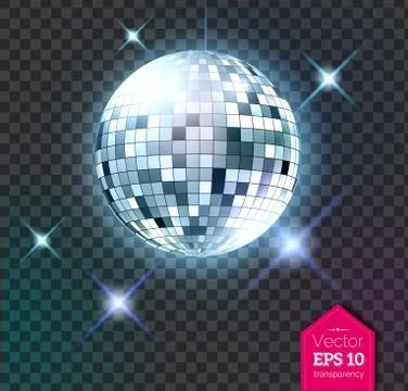 Silver disco ball with lights Stock Illustration