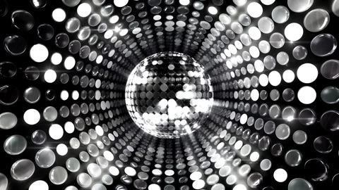 Silver disco dots Stock Footage 292457750