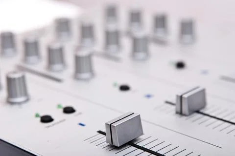Silver dj's mixer Stock Photos