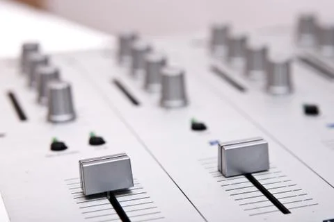 Silver dj's mixer Stock Photos