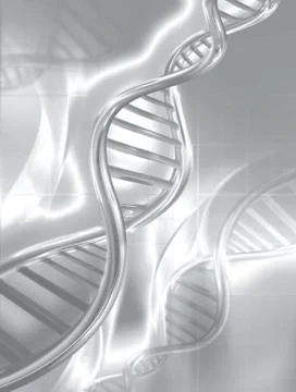 Silver dna strands Stock Illustration