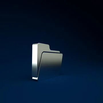Silver Document folder icon isolated on blue background. Accounting binder sy Stock-Illustration
