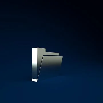 Silver Document folder icon isolated on blue background. Accounting binder sy Illustrazione stock