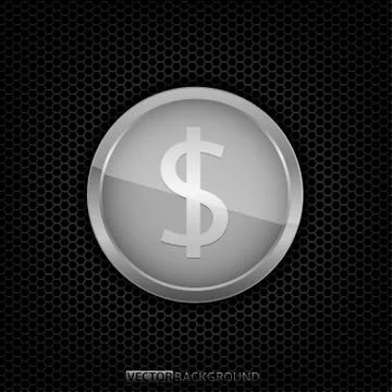 Silver dollar coin Stock Illustration