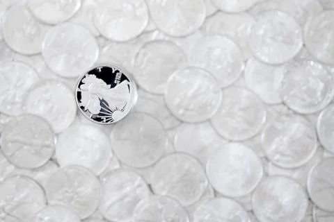 Silver dollar coin Stock Photos