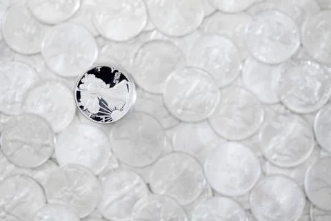 Silver dollar coin Stock Photos