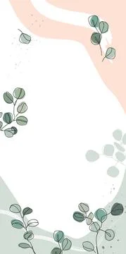 Silver dollar eucalyptus branches vector design. Template for social media Stock Illustration