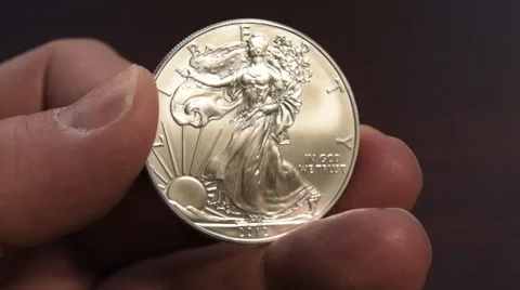 Silver Dollar Rotated Stock Footage 61868058