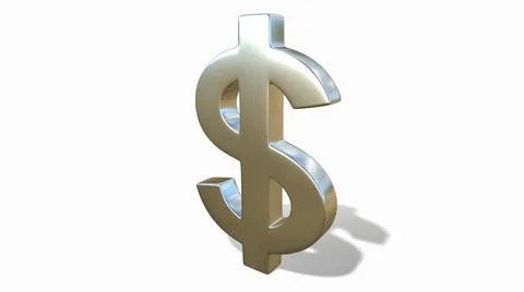 Silver dollar sign on a white background 3d-rendering イラスト素材