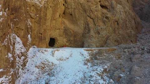 Silver dollar storehouse, cold cave, earth cave, barren land Video stock 241976270
