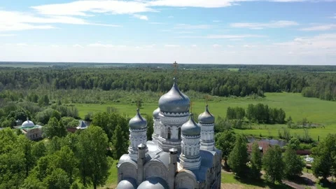 Silver domes of the Cathedral of the Assumption. Stock Footage 132389719