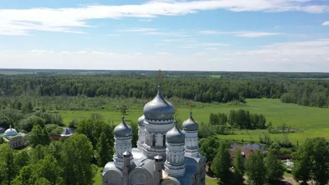 Silver domes of the Cathedral of the Assumption. Stock Footage 132391990