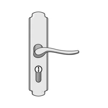 Silver door handle featuring a modern design Illustration