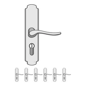 Silver door handle featuring a modern design Illustration