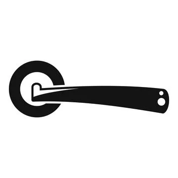 Silver door handle icon simple vector. Lock latch Stock Illustration