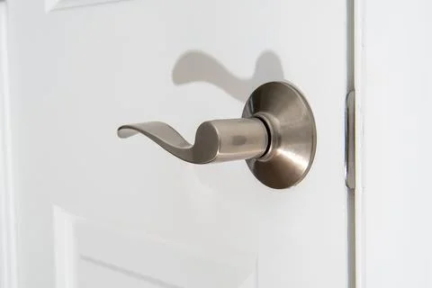 Silver door handle Stock Photos