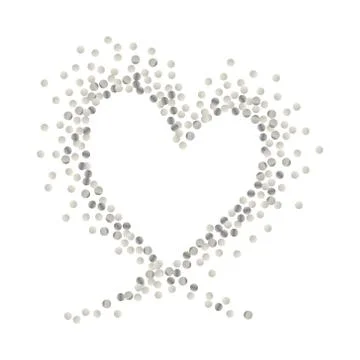 Silver dot heart Stock Illustration