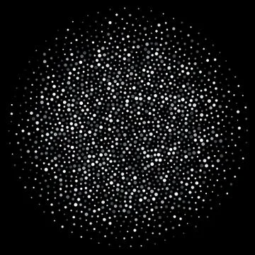 Silver dots or glitter confetti circle background Stock Illustration