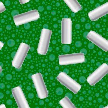 Silver Drink Can Seamless Pattern 스톡 일러스트