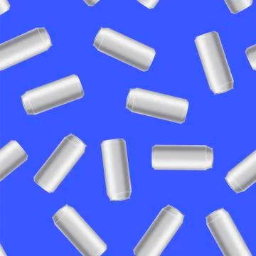 Silver Drink Can Seamless Pattern イラスト素材