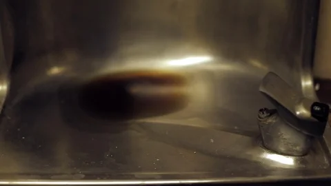 Silver drinking fountain. Stock Footage 88404352