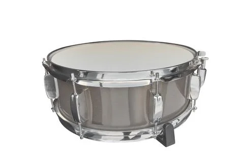 Silver drum isolated on white background Stock Photos
